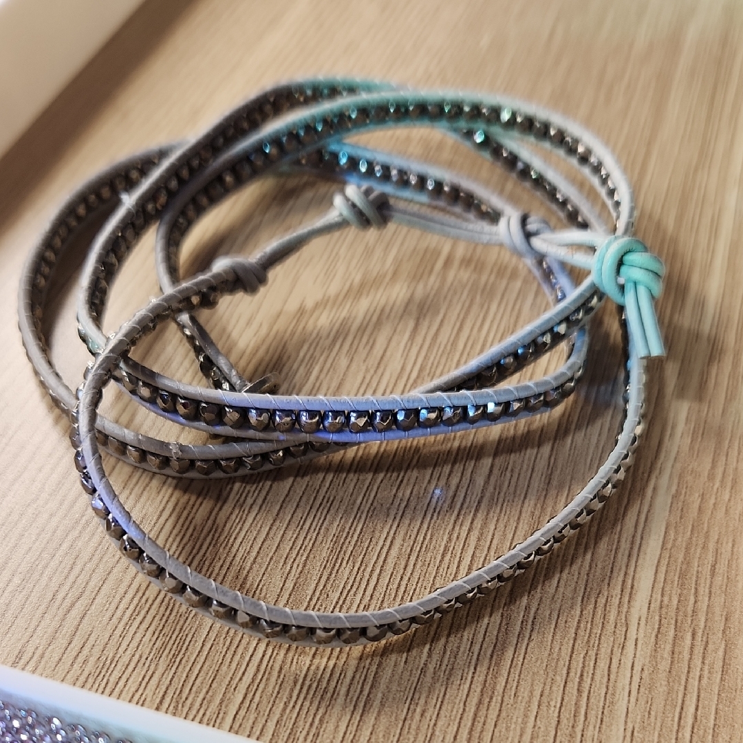 Club Monaco Elegant Gray And Silver Wrap Bracelet